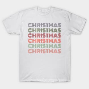 Retro Christmas Sign Vintage Font Aesthetic T-Shirt